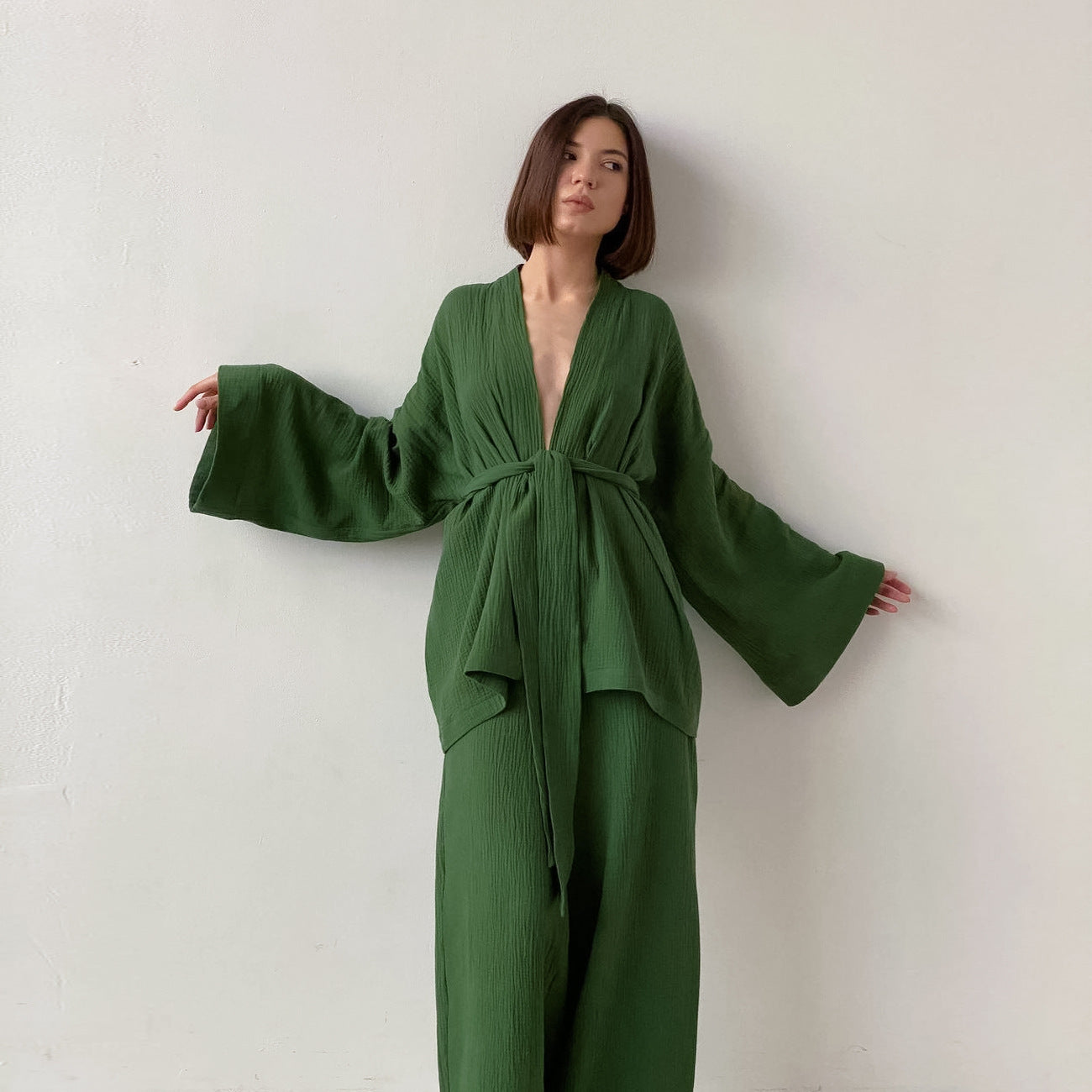 Women's Spring French Style Loose Gauze Shirt Suits