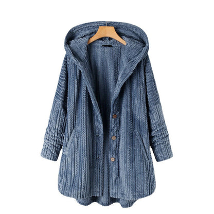 Women's Single-breasted Loose Casual Plush Temperament Long Sweaters