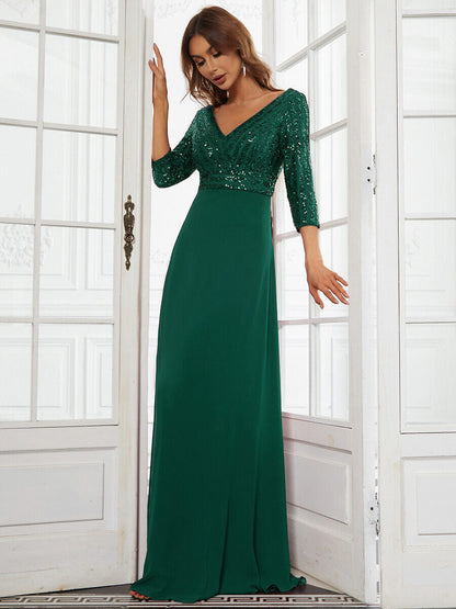 Women's Chiffon Double Dress A- Line Large Dresses
