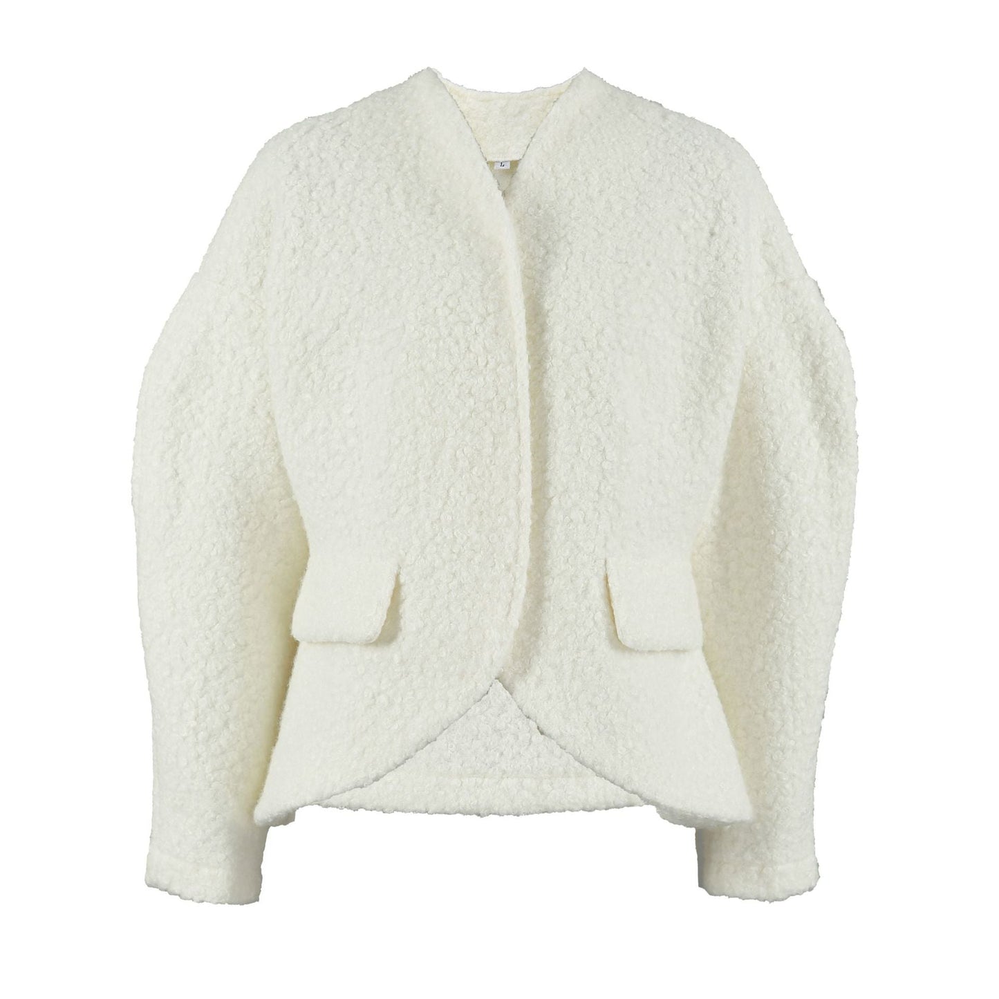 Women's Thick Woolen Design Solid Color Style Coats