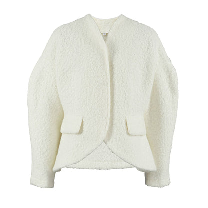 Women's Thick Woolen Design Solid Color Style Coats