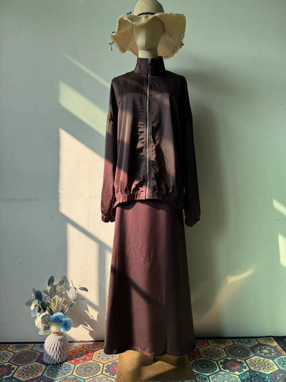 Women's Summer Satin Long Sleeve Dress Fashion Suits