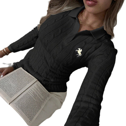 Women's Minimalist Long Sleeve Shirt Collar Inner Blouses