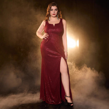 Women's Sexy Backless Sequins Dress Prom Party Dresses