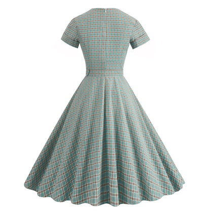 Style British Lattice Collar Sleeve High Dresses