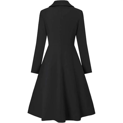 Women's Winter Gap Lapel Double Breasted Button-shaped Pleating Coats