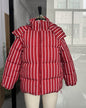 Elegant Striped Long-sleeved Shirt Mid-length Dress Coats