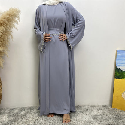 Trendy Slouchy Elegant Sleeveless Dress Muslim Suits
