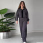 Women's Autumn Fashion Color Contrast Idle Style Casual Suits