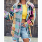 Woolen Printed Casual Fashion Polo Collar Coats