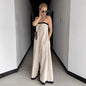 Women's French Style Vacation Cotton Linen Strapless Dresses