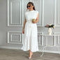 Women's Fashionable Simple Half Turtleneck Midi Dress Dresses