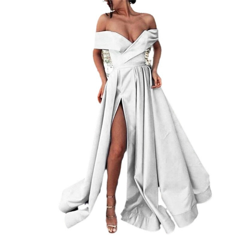Women's Classy Dress Summer Deep Satin Wedding Dresses