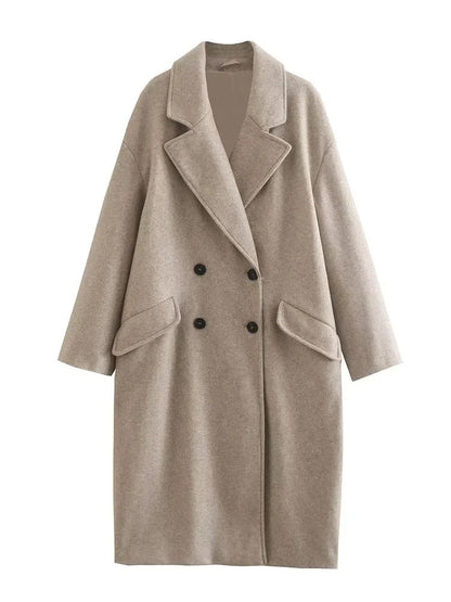 Women's Mid-length Trench Woolen Outerwear Design Fashion Dresses