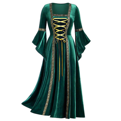 Women's Gothic Punk Long Sleeve Tied Dress Dresses