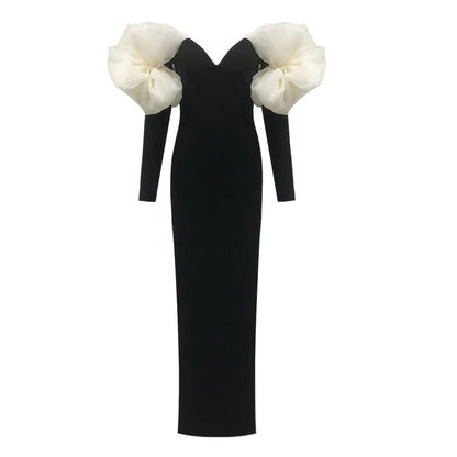 Women's Fashion Slimming Flower Tube Bandage One-piece Dress Tops
