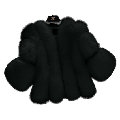 Women's Imitation Fur Fox Stitching Three-quarter Sleeve Coats