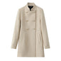 Women's Elegant Wool Blend Double-breasted Overcoat Coats