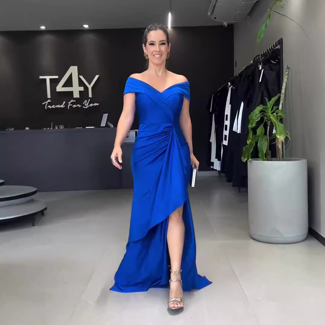 Long Dress Halter Backless Slit Formal Dresses