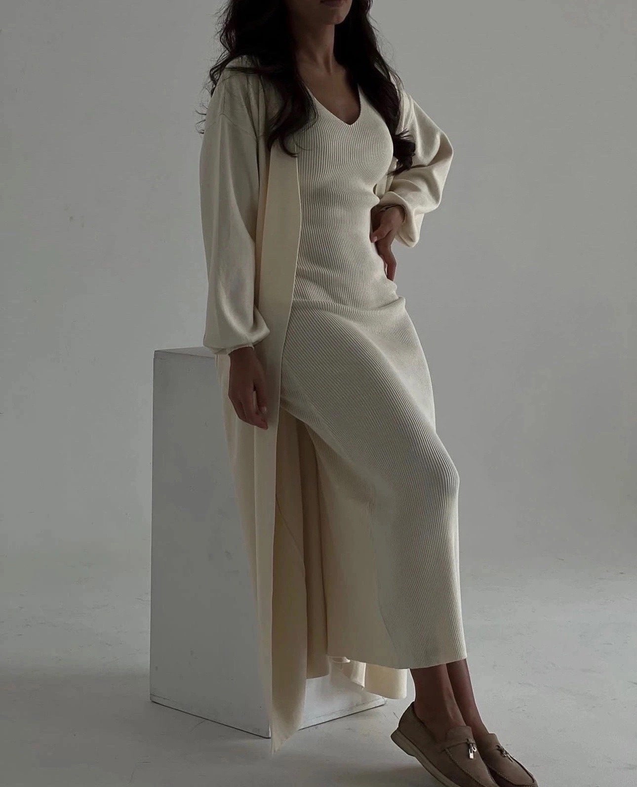 Women's Autumn Fashion Solid Color Long Dress Suits