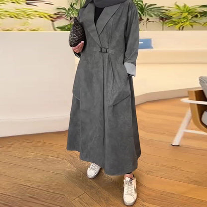 Model Temperament Leisure Fashion Mid-length Robe Coats