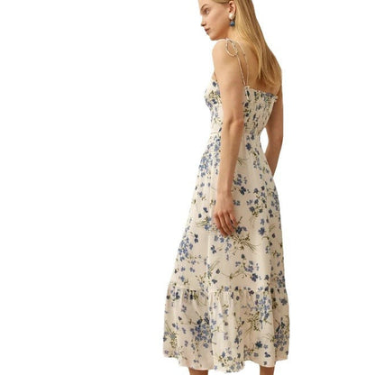 Women's Rayon Printing Slip Dress Summer French Dresses