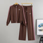 Women's Autumn Stand Collar Elegant Zipper Knitted Suits