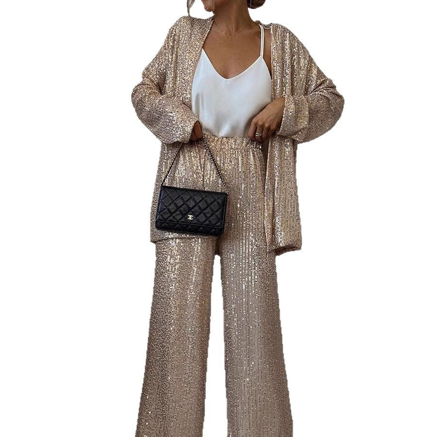Women's High-grade Sequined Fashion Design Temperament Suits