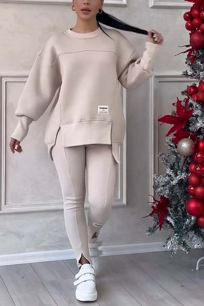 Women's Versatile Irregular Long Sleeve Printed Suits
