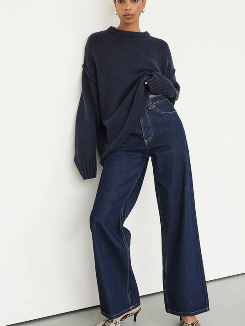 Round Neck Reverse Pure Color Casual Tops