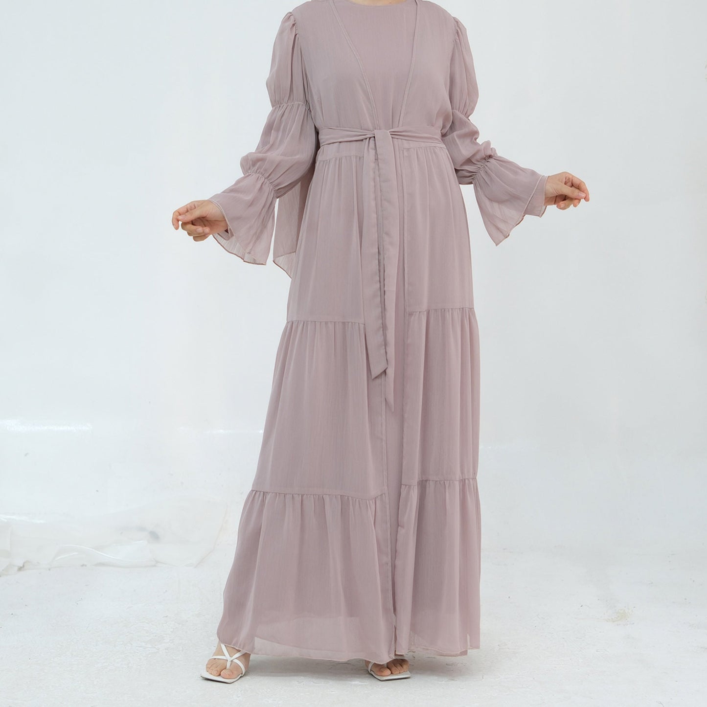Turkey Encounter Elegant Chiffon Wrinkle Two-piece Dresses