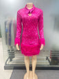 Women's Pretty Charming Patchwork Lapel Dress Dresses