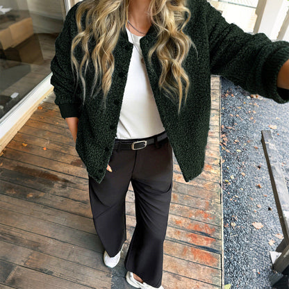 Women's Glamorous Leisure Holiday Button Long-sleeved Coats