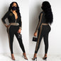 Women's Fashion Casual Zipper Trousers Long Sleeve Dresses