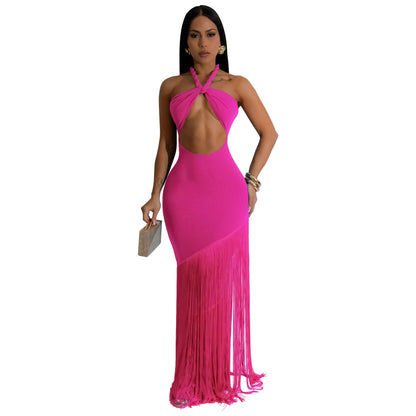 Women's Summer Dress Tassel Stitching Tube Bandage Dresses