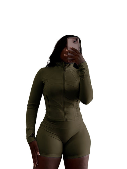Women's Leisure Sexy Tight Long Sleeve Two-piece Suits