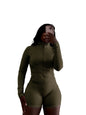 Women's Leisure Sexy Tight Long Sleeve Two-piece Suits