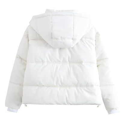 Women's Color Simple Hooded Comfort Casual Loose Thick Coats