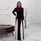 Women's Autumn Fashion Color Contrast Patchwork Large Dresses