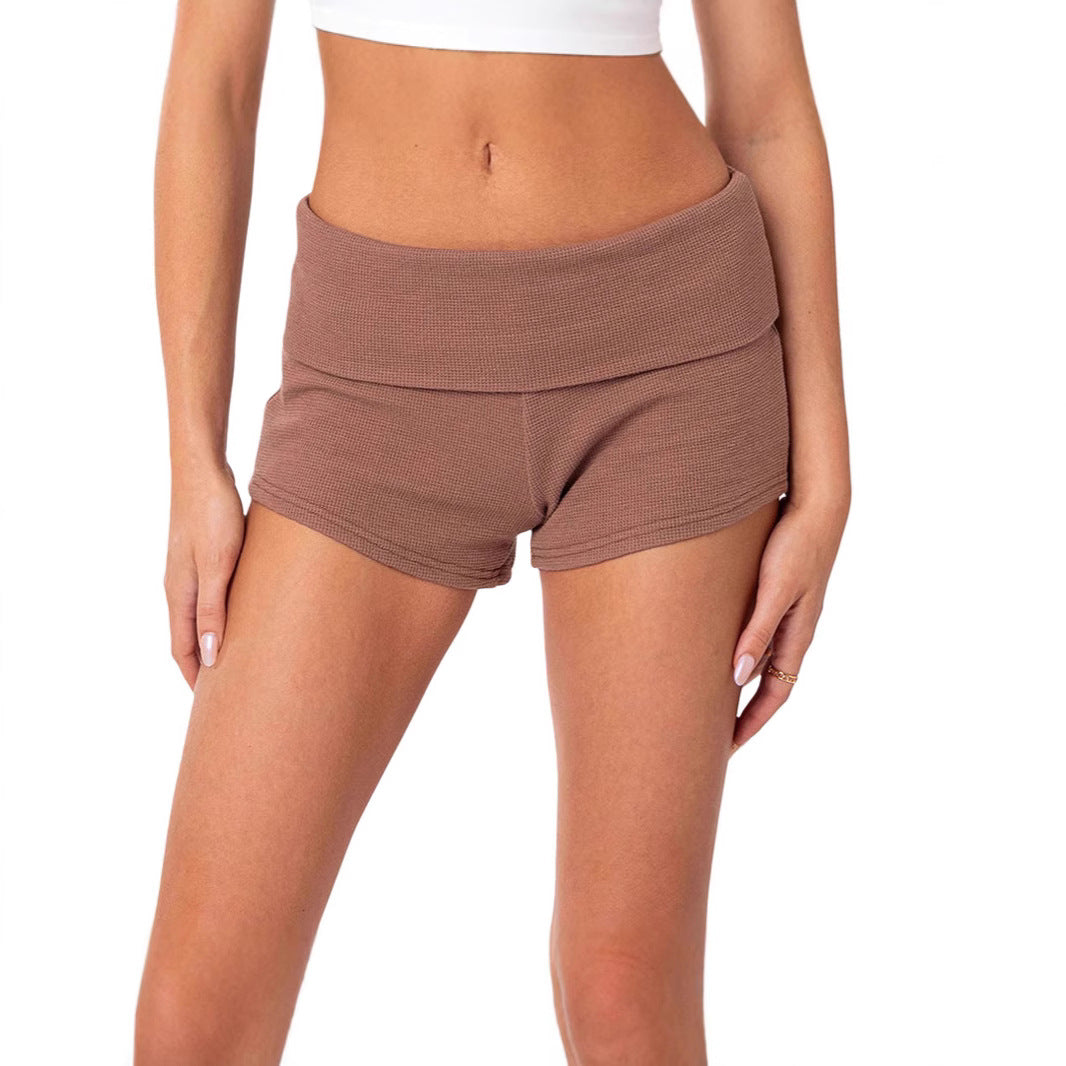 Women's Striped Style Basic Tight Low Bottoming Shorts