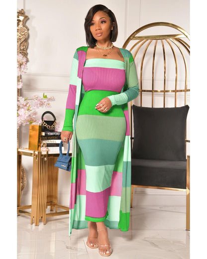 Fashion Temperament Printed Multicolor Two-piece Set Suits