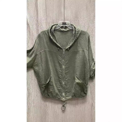 Women's Color Washed Distressed Straight Two Pieces Suits