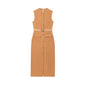 Women's Belt Sleeveless Round Neck Midi Dress Dresses
