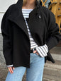 Women's Elegant Stand Collar Button Long-sleeved Woolen Coats