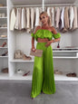 Summer Solid Color Graceful Tube Pleated Suits