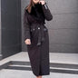 Women's Winter Fashion Solid Color Furry Lapel Tied Jackets