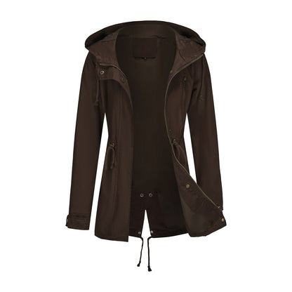 Women's Cotton Anorak Loose Solid Color Coats