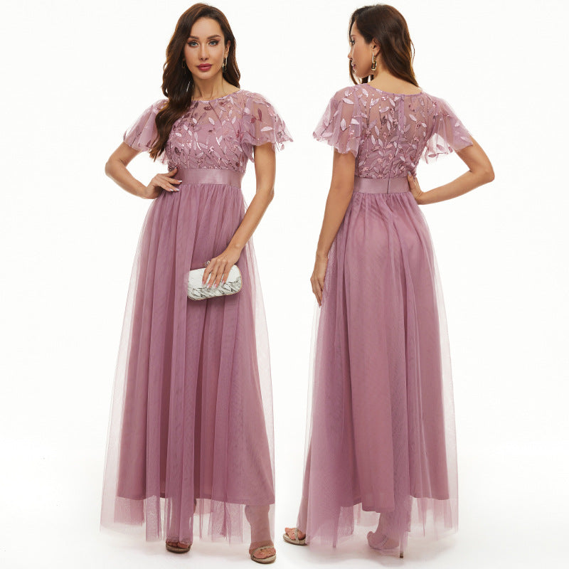 Sleeve Round Neck Pettiskirt High Waist Wedding Dresses