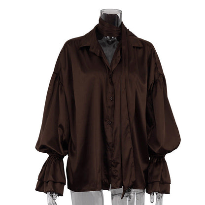 Women's Bell Sleeve Loose Shirt Temperament Wild Blouses