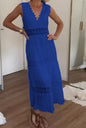 Lace Temperament Commute Solid Color Midi Dresses